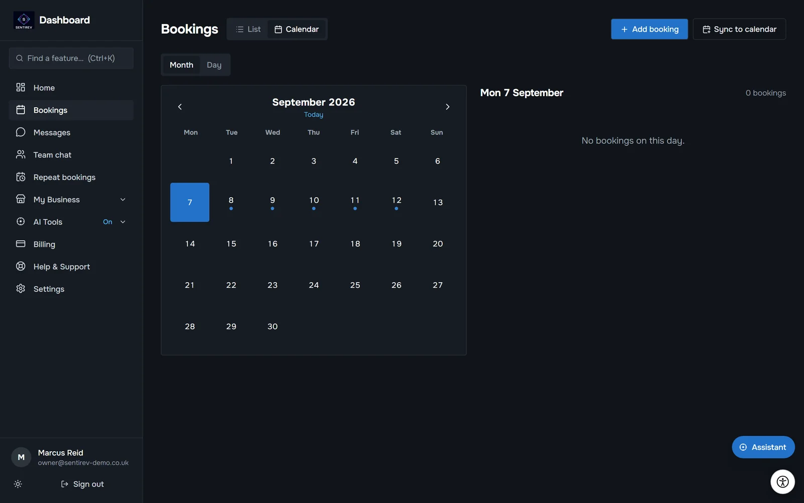 Diary and calendar in SENTIREV